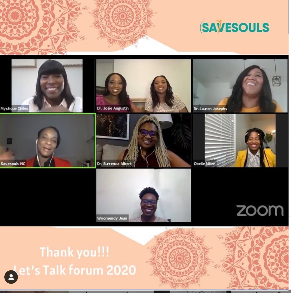 Panelists on a video call after the 2020 Let's Talk forum.